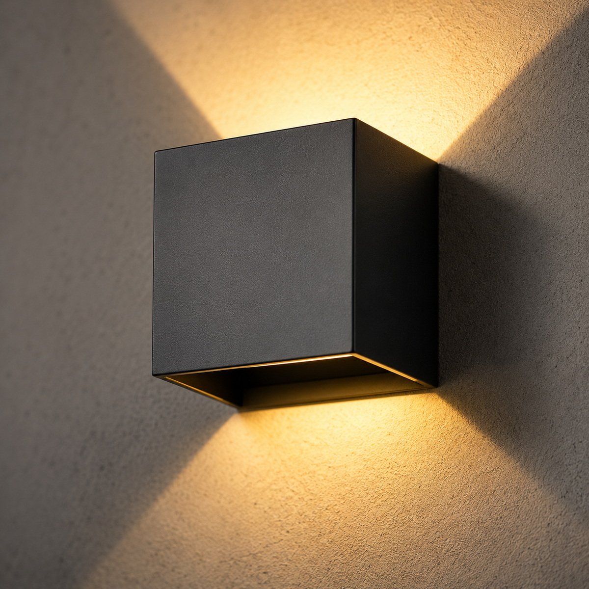 Schwarze Wandleuchte im minimalistischen Design