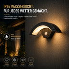 LED Außenwandleuchte mit Bewegungsmelder 18W schwarz (Norvia), wetterfest bei Regen