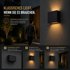 LED Außenwandleuchte rechteckig schwarz (Vantoria), Detailansicht