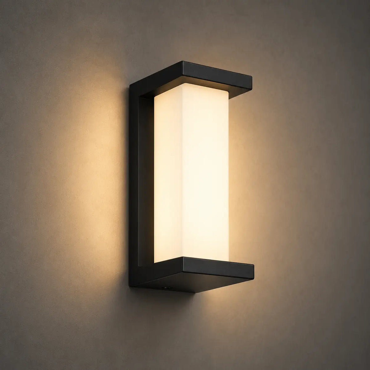 LED Wandleuchte Laternenform mit Acryl-Säule schwarz (Corvexa), Produktfoto