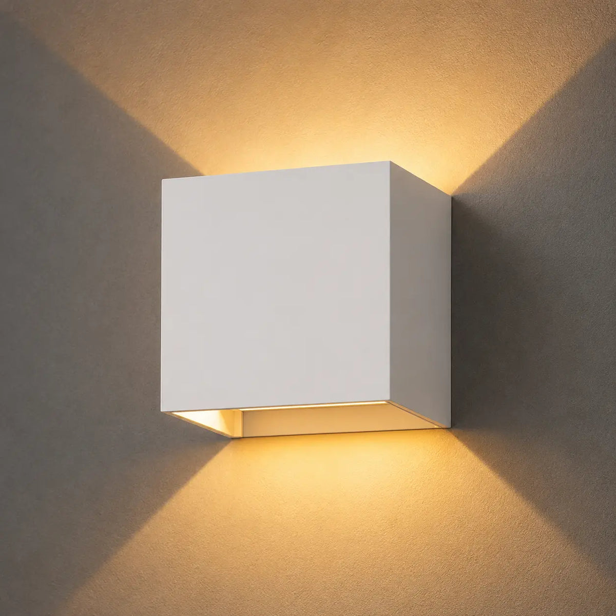 LED Außenwandleuchte Würfel weiß (Halvenor), Produktfoto