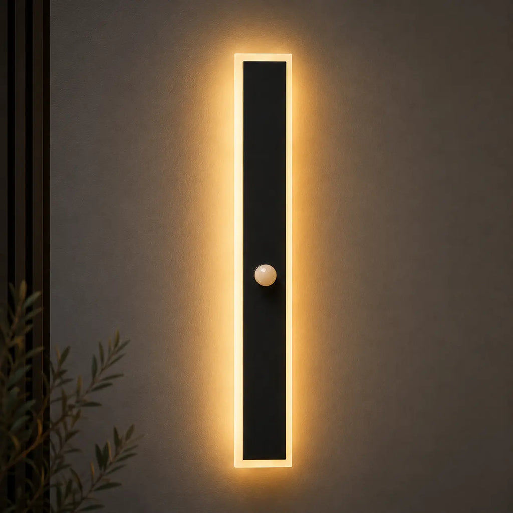 LED Außenwandleuchte mit Bewegungsmelder lang schwarz (Verona), Produktfoto