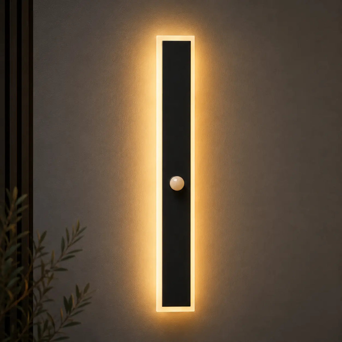 LED Außenwandleuchte mit Bewegungsmelder lang schwarz (Verona), Produktfoto