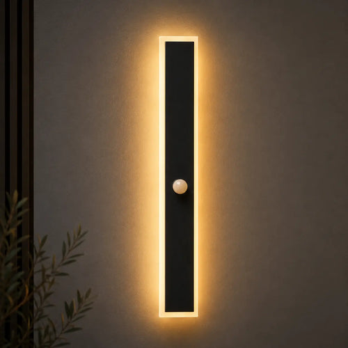 LED Außenwandleuchte mit Bewegungsmelder lang schwarz (Verona), Produktfoto