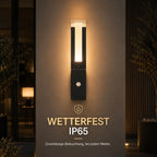 LED Wandleuchte außen mit Bewegungssensor, schwarz, IP65 (Mileni), wetterfest bei Regen