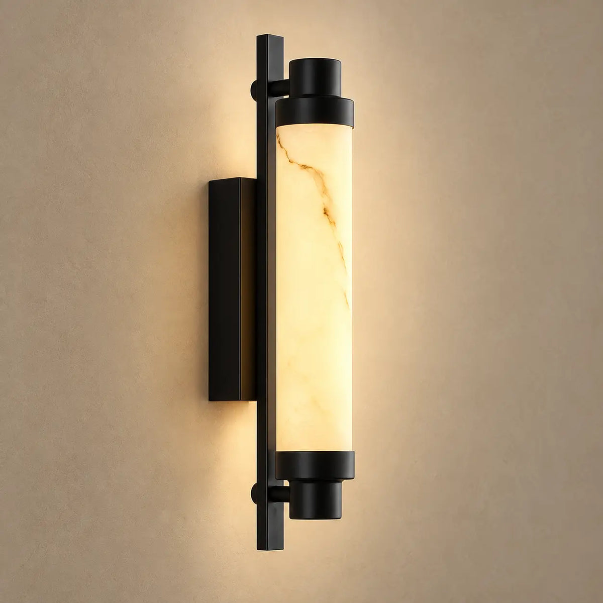 LED Wandleuchte Alabaster-Optik schwarz (Marnetto), Produktfoto