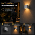 LED Außenwandleuchte Würfel weiß (Halvenor), Lichtmodi und Funktionen