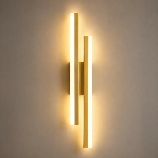 LED Wandleuchte Doppelbalken gold | Averyon