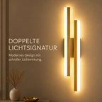 LED Wandleuchte Doppelbalken gold (Averyon), Lichtwirkung an der Wand