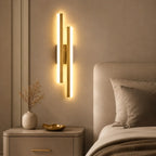 LED Wandleuchte Doppelbalken gold (Averyon), im Schlafzimmer neben dem Bett