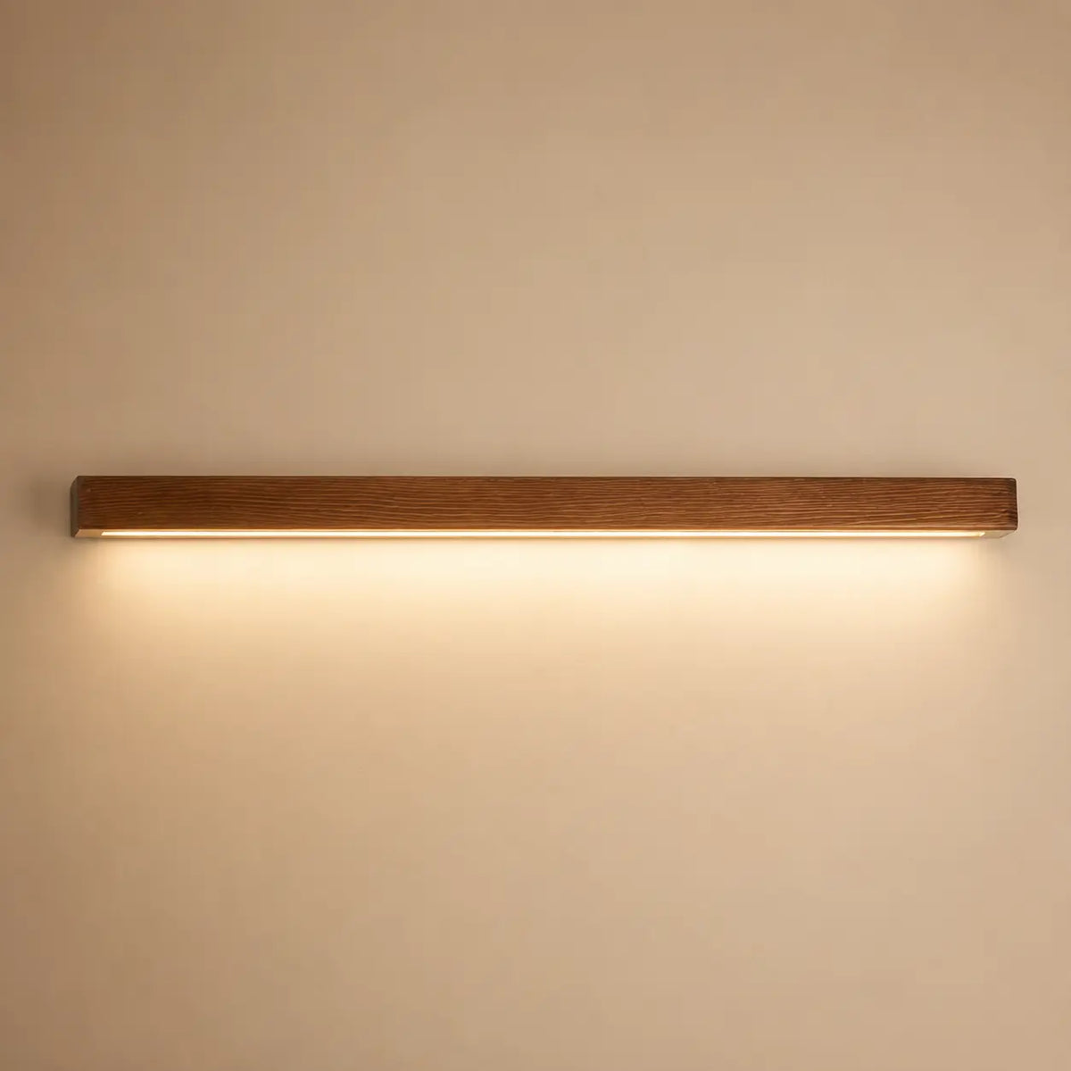 LED Wandleuchte Holzbalken Spiegelleuchte braun (Kirenzo), Produktfoto