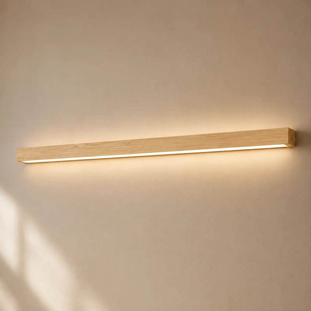 LED Wandleuchte Holzbalken Spiegelleuchte hell (Ostavia), Produktfoto