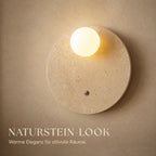 LED Wandleuchte Naturstein-Optik beige (Travelia), Lichtwirkung an der Wand