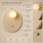 LED Wandleuchte Naturstein-Optik beige (Travelia), Maße und technische Details