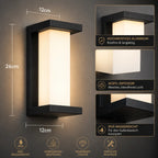 LED Wandleuchte Laternenform mit Acryl-Säule schwarz (Corvexa), Maße und technische Details