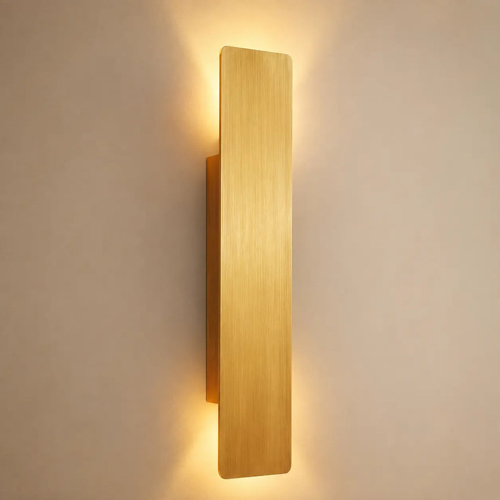 LED Wandleuchte rechteckig gebürstetes Gold (Marendel), Produktfoto