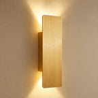 LED Wandleuchte rechteckig gebürstetes Gold (Marendel), Frontansicht