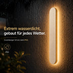 LED Außenwandleuchte Naturstein Travertin (Solmara), wetterfest bei Regen