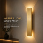 LED Wandleuchte rechteckig gebürstetes Gold (Marendel), Lichtwirkung an der Wand
