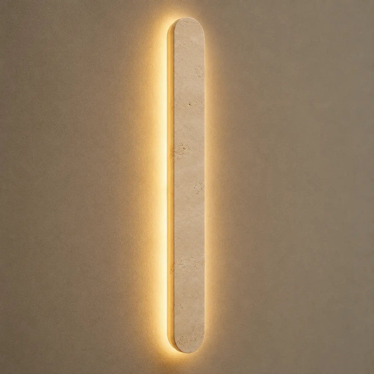 LED Außenwandleuchte Naturstein Travertin (Solmara), Seitenansicht