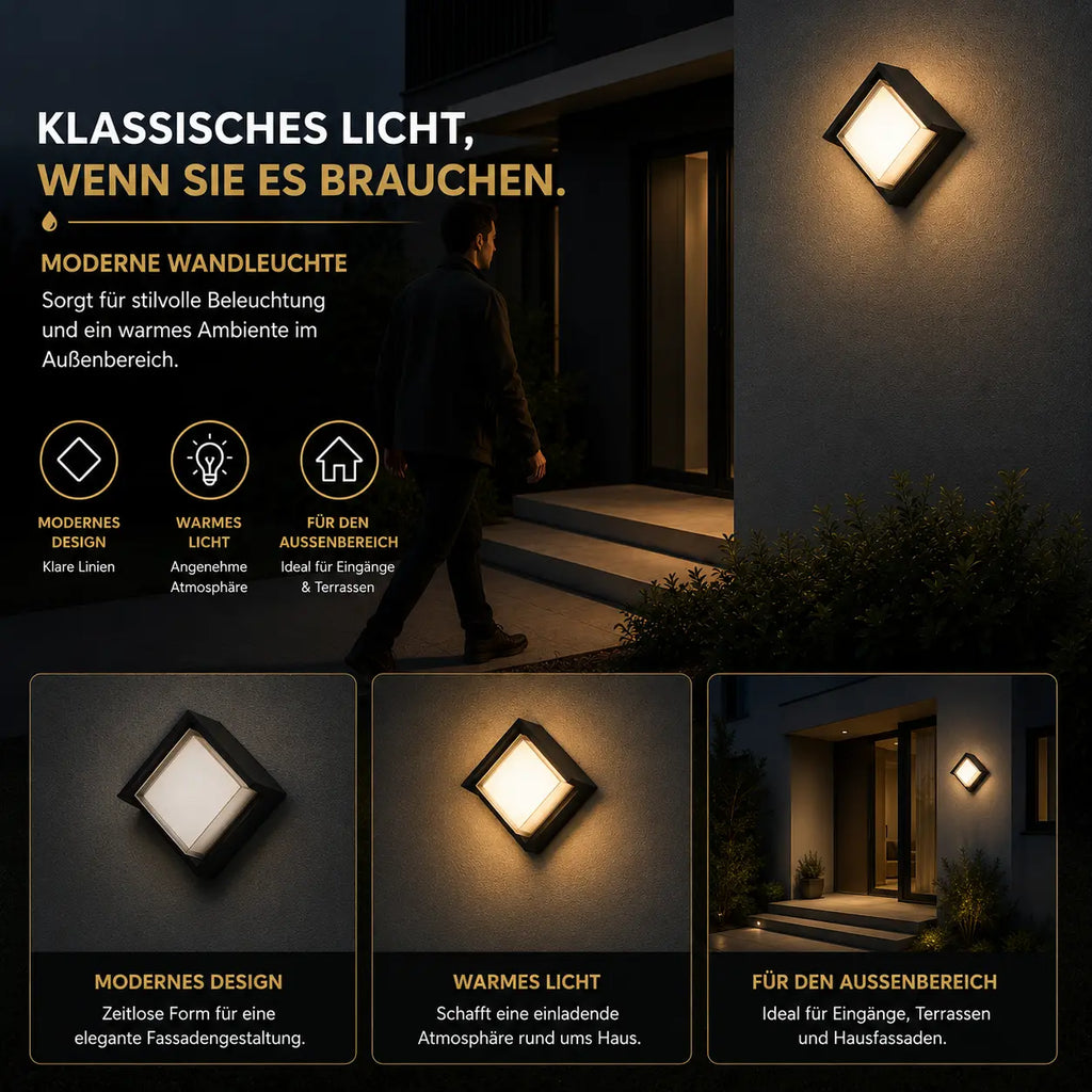 LED Wandleuchte im Diamant-Design schwarz (Kaskoria), Lichtmodi und Funktionen