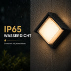 LED Wandleuchte im Diamant-Design schwarz (Kaskoria), wetterfest bei Regen