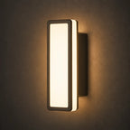 LED Außenwandleuchte rechteckig schwarz (Dornova), Detailansicht