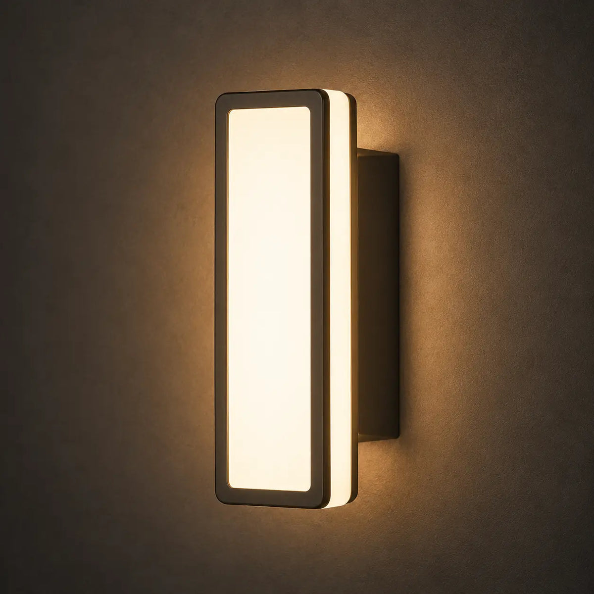 LED Außenwandleuchte rechteckig schwarz (Dornova), Detailansicht
