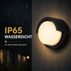 LED Wandleuchte rund im Augen-Design schwarz (Vorentha), wetterfest bei Regen