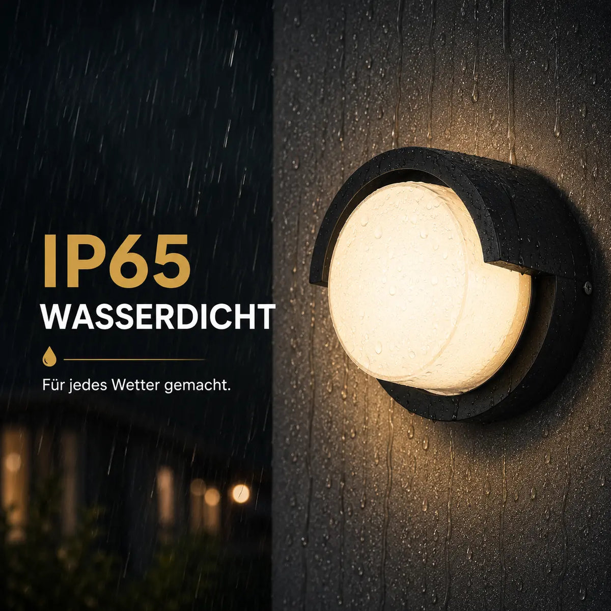 LED Wandleuchte rund im Augen-Design schwarz (Vorentha), wetterfest bei Regen