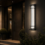 LED Außenwandleuchte Marmor-Optik weißes Licht (Kestrion), am Hauseingang