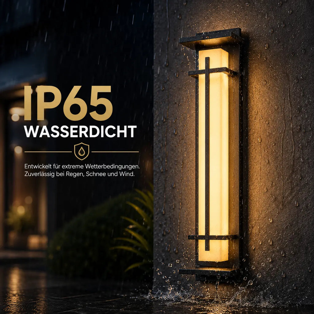 LED Außenwandleuchte Marmor-Optik schwarz (Kestrion), wetterfest bei Regen