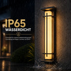 LED Außenwandleuchte Marmor-Optik schwarz (Kestrion), wetterfest bei Regen