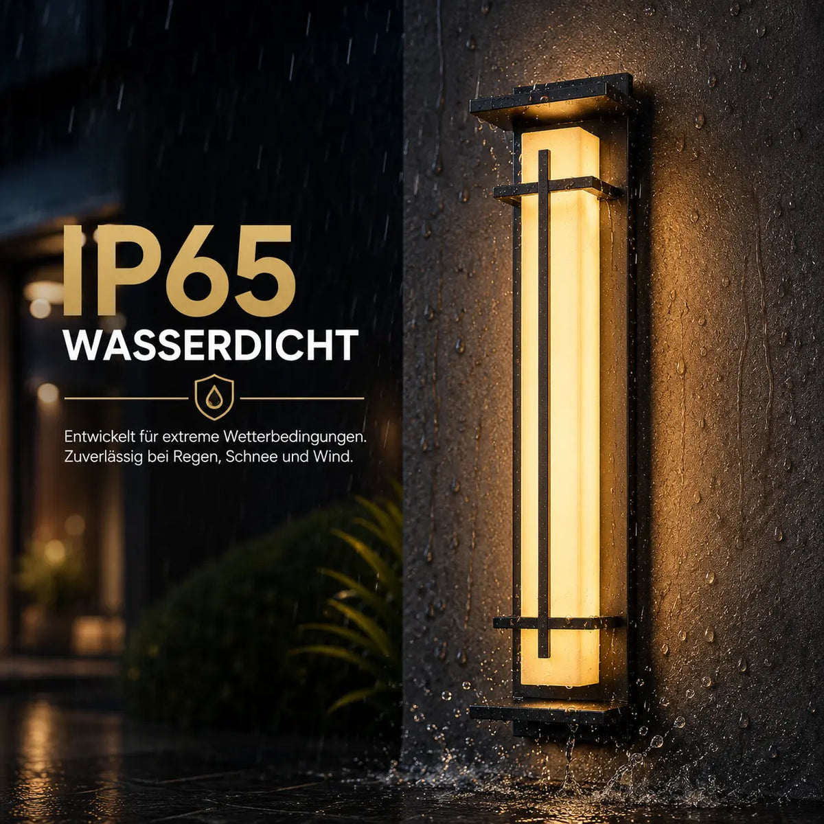 LED Außenwandleuchte Marmor-Optik schwarz (Kestrion), wetterfest bei Regen