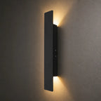 LED Außenwandleuchte flach mit Auf-Ab-Licht schwarz (Kelvora), Seitenansicht
