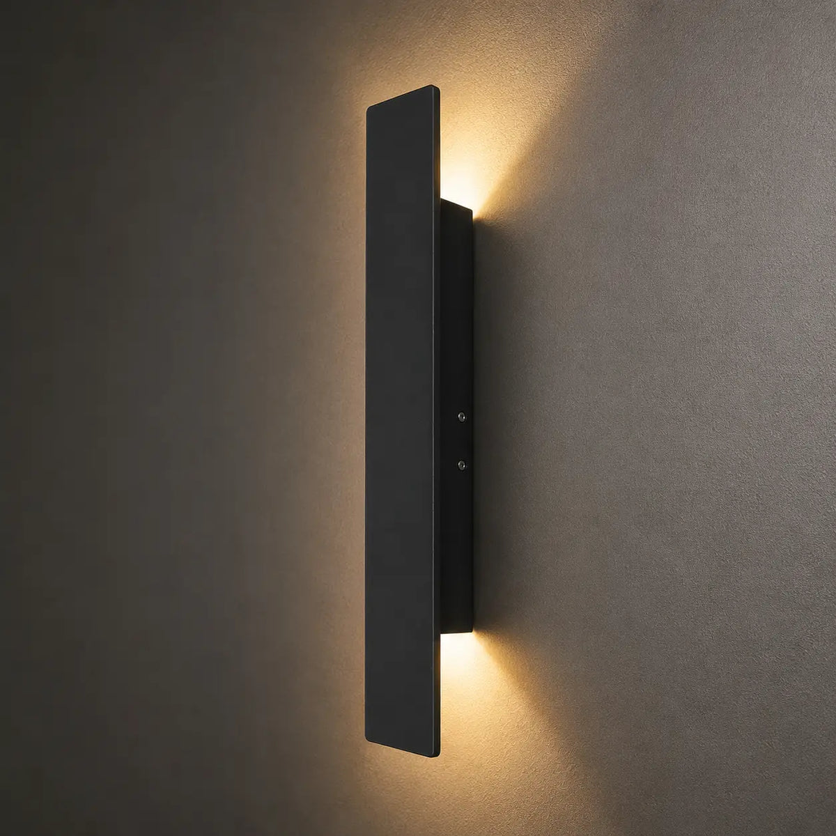 LED Außenwandleuchte flach mit Auf-Ab-Licht schwarz (Kelvora), Seitenansicht