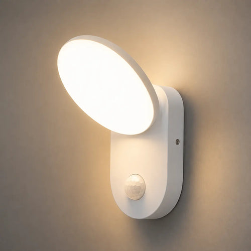 LED Außenwandleuchte mit Bewegungsmelder oval weiß (Aoli), Produktfoto