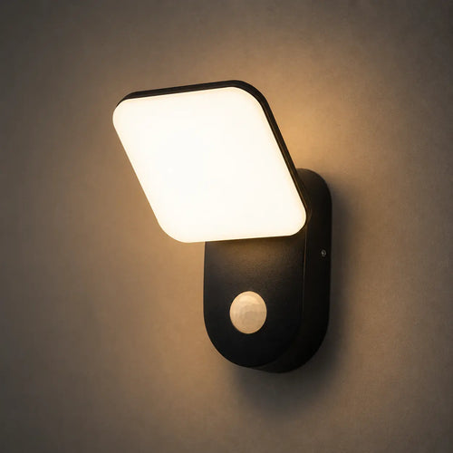 LED Außenwandleuchte mit Bewegungsmelder eckig schwarz (Eli), Produktfoto