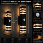 LED Außenwandleuchte mit Bewegungsmelder up-down schwarz (Coa), in verschiedenen Größen