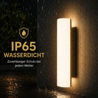 LED Außenwandleuchte zylindrisch weiß (Cassoria), wetterfest bei Regen