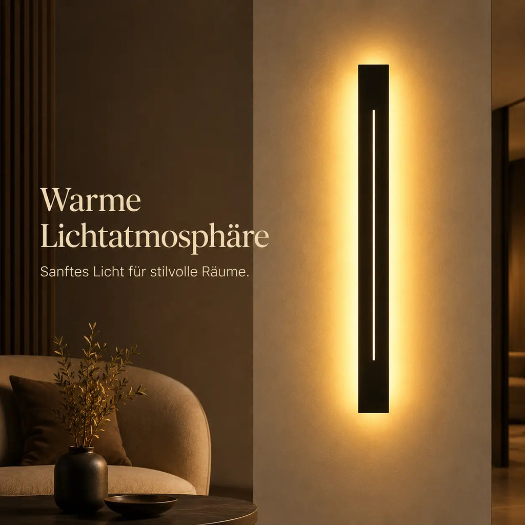 LED Wandleuchte Metall Lichtstab schwarz (Norvexa), Lichtwirkung an der Wand