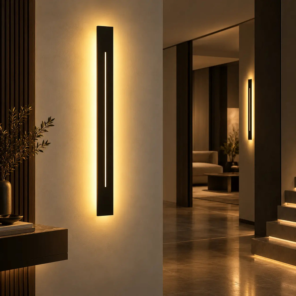 LED Wandleuchte Metall Lichtstab schwarz (Norvexa), im Flur