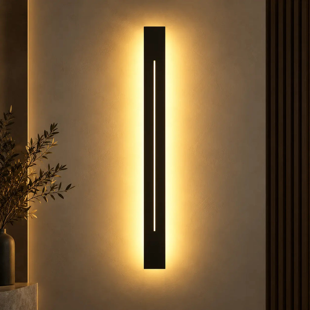 LED Wandleuchte Metall Lichtstab schwarz (Norvexa), Produktfoto