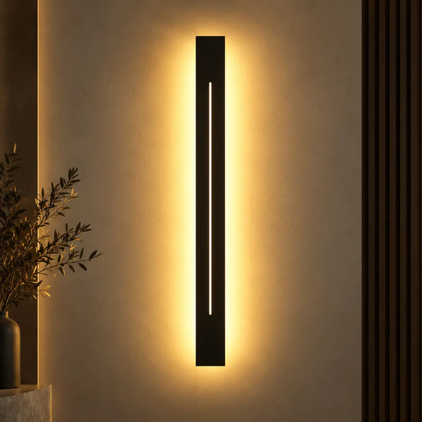 LED Wandleuchte Metall Lichtstab schwarz | Norvexa