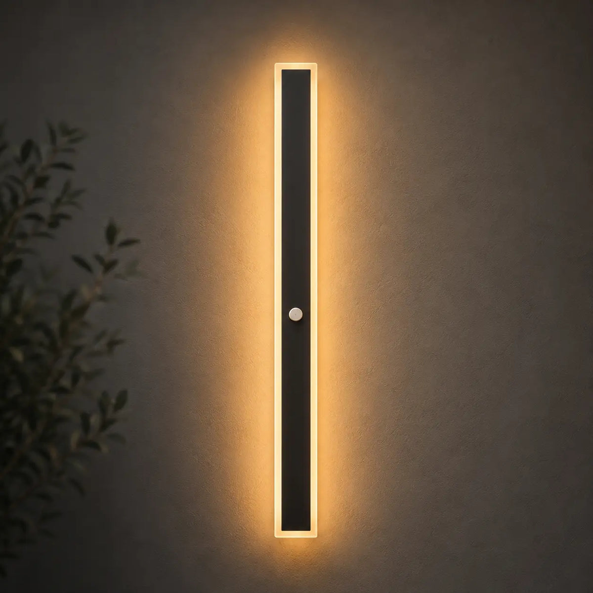 LED Außenwandleuchte mit Bewegungsmelder lang schwarz (Verona), Seitenansicht