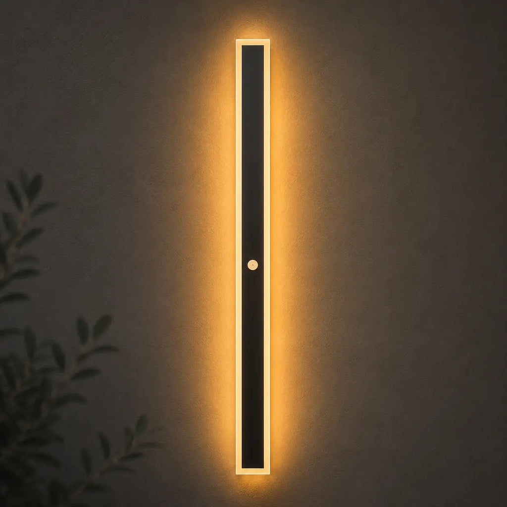 LED Außenwandleuchte mit Bewegungsmelder lang schwarz (Verona), Detailansicht