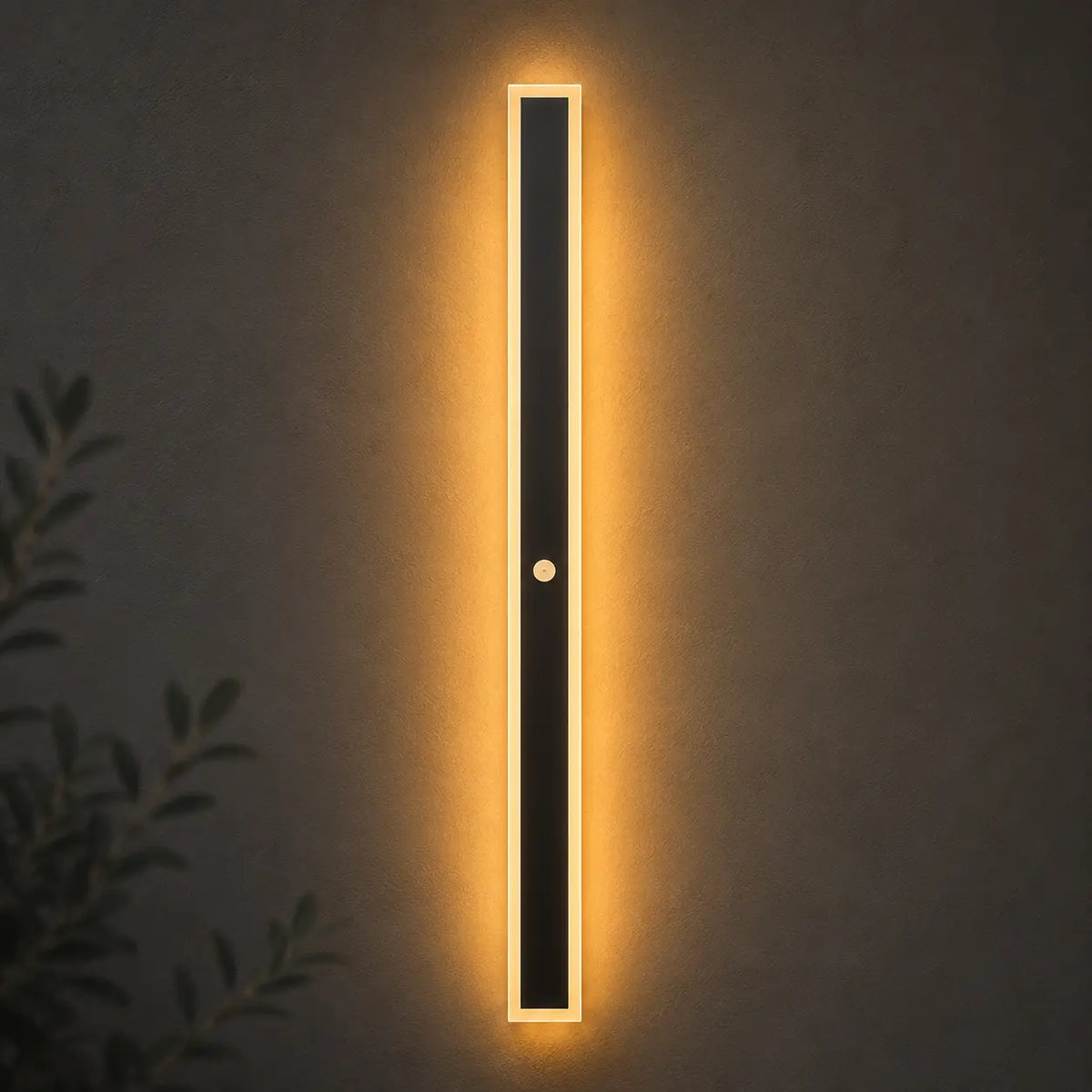 LED Außenwandleuchte mit Bewegungsmelder lang schwarz (Verona), Detailansicht