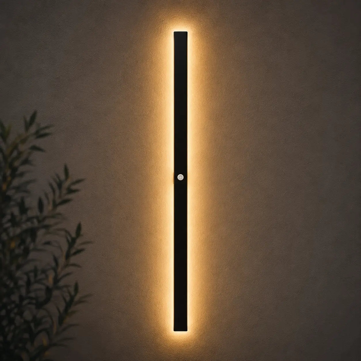 LED Außenwandleuchte mit Bewegungsmelder lang schwarz (Verona), Rückansicht