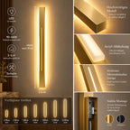 LED Wandleuchte Metall Lichtstab gold (Auverna), in verschiedenen Größen