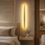 LED Wandleuchte Metall Lichtstab gold (Auverna), im Schlafzimmer neben dem Bett